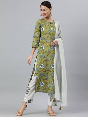 Green block print cotton salwar 2