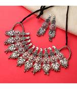 Antique Traditional Silver Oxidised Choker Set