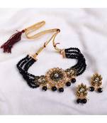 Black Pearl and Stone Embedded Choker Set