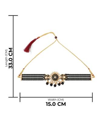 Black Pearl and Stone Embedded Choker Set 5