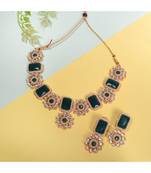 Green Stone Embellished Choker Set