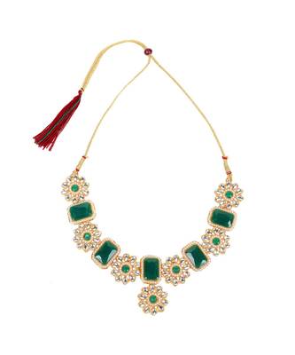 Green Stone Embellished Choker Set 3