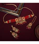 Traditional Red Pearl antique Choker Set