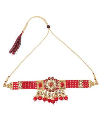 Traditional Red Pearl antique Choker Set 3