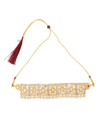 Square Shaped Gold Mirror Choker Set 3