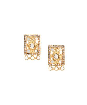 Square Shaped Gold Mirror Choker Set 4