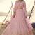 Pink thread embroidered with foil mirror organza Semi Stitched bridal lehenga