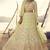 Light Yellow thread embroidered with foil mirror organza Semi Stitched bridal lehenga