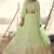 Perrot Green thread embroidered with foil mirror organza Semi Stitched bridal lehenga