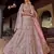 Pink zari and resham embroidered georgette semi stitched wedding lehenga
