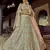 Green Sequins, zari and resham embroidered georgette semi stitched wedding lehenga
