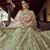 Green Sequins, zari and resham embroidered georgette semi stitched wedding lehenga