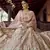 Off-white sequins, zari and resham embroidered georgette semi stitched wedding lehenga