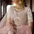 Off-white sequins, zari and resham embroidered georgette semi stitched wedding lehenga