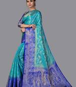 Nylon Silk Beautiful Pure Zari Weaving Saree With Rich Pallu Contrast Border