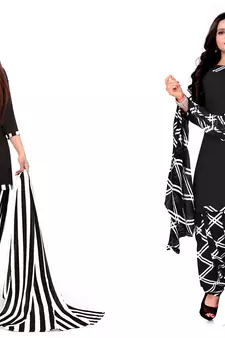 Multicolor printed crepe salwar