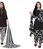 Multicolor printed crepe salwar