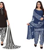 Multicolor printed crepe salwar