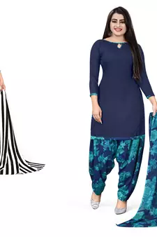 Multicolor printed crepe salwar