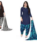 Multicolor printed crepe salwar