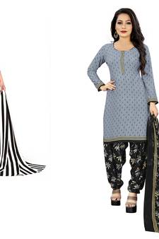 Multicolor printed crepe salwar