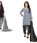 Multicolor printed crepe salwar