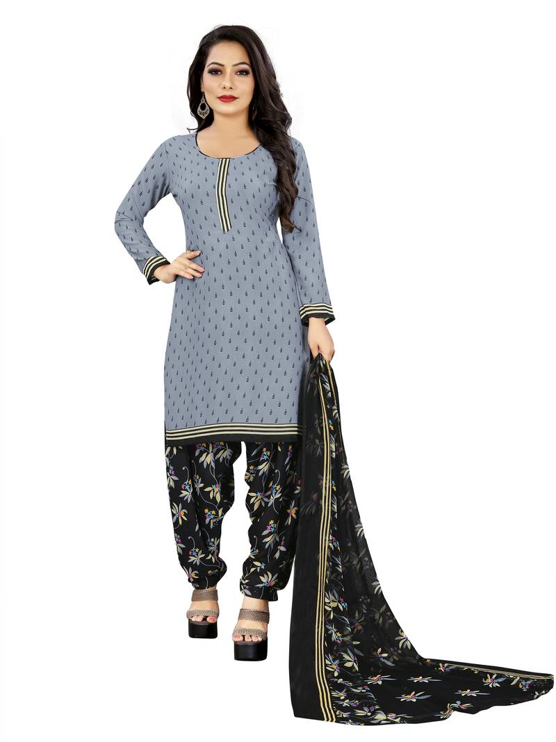 Multicolor printed crepe salwar