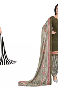 Multicolor printed crepe salwar