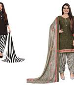 Multicolor printed crepe salwar