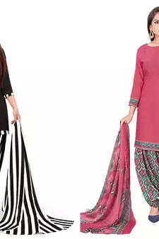 Multicolor printed crepe salwar