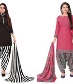 Multicolor printed crepe salwar