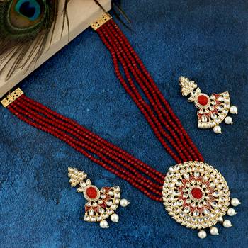 Red pearl necklace-sets 2