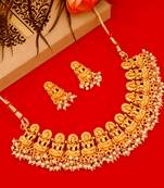 Gold pearl necklace-sets