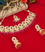 Pink pearl necklace-sets