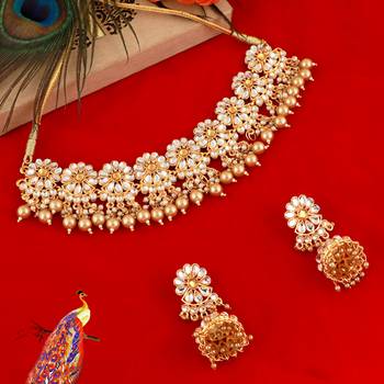 Gold pearl necklace-sets 1