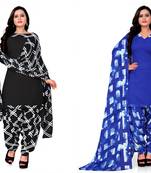 Multicolor printed crepe salwar