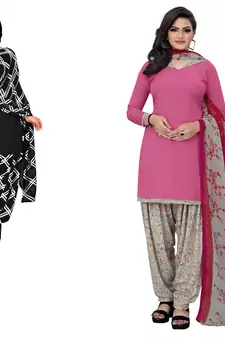 Multicolor printed crepe salwar