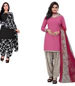 Multicolor printed crepe salwar