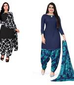 Multicolor printed crepe salwar