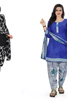 Multicolor printed crepe salwar