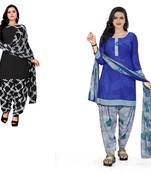 Multicolor printed crepe salwar