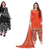 Multicolor printed crepe salwar