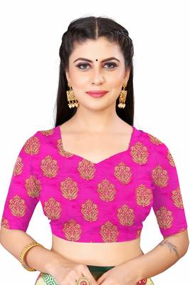 White woven faux kanjivaram silk saree with blouse 5