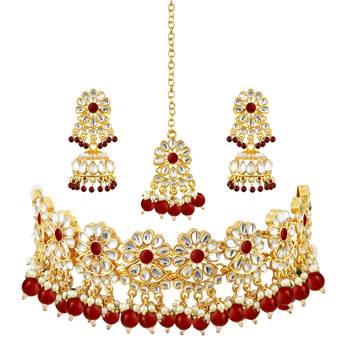 Maroon pearl necklace-sets 5