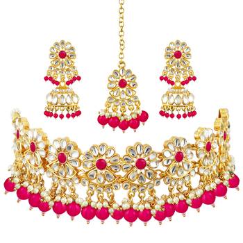 Pink pearl necklace-sets 5