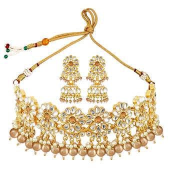 Gold pearl necklace-sets 5