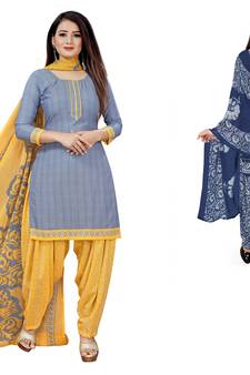 Multicolor printed crepe salwar