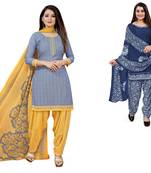 Multicolor printed crepe salwar