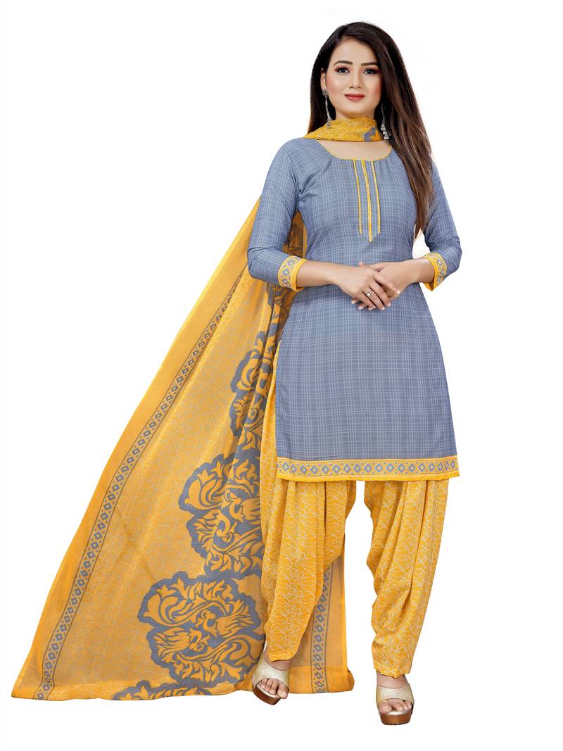 Multicolor printed crepe salwar