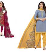 Multicolor printed crepe salwar